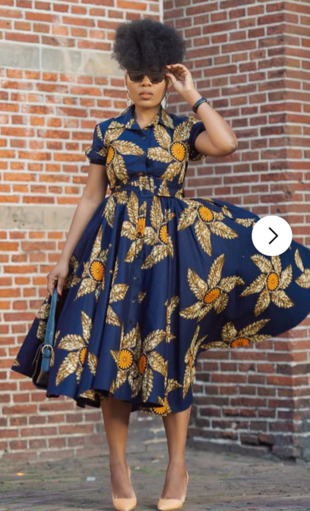 Silje Custom Volum Midi Shirt Dress