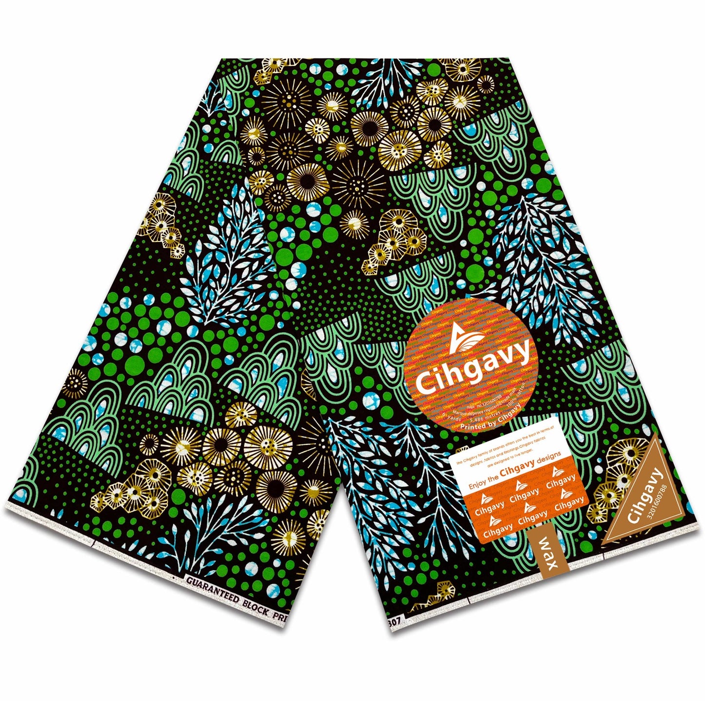 Large Square African Fabric Print Headwrap Headtie – 100 × 100 cm