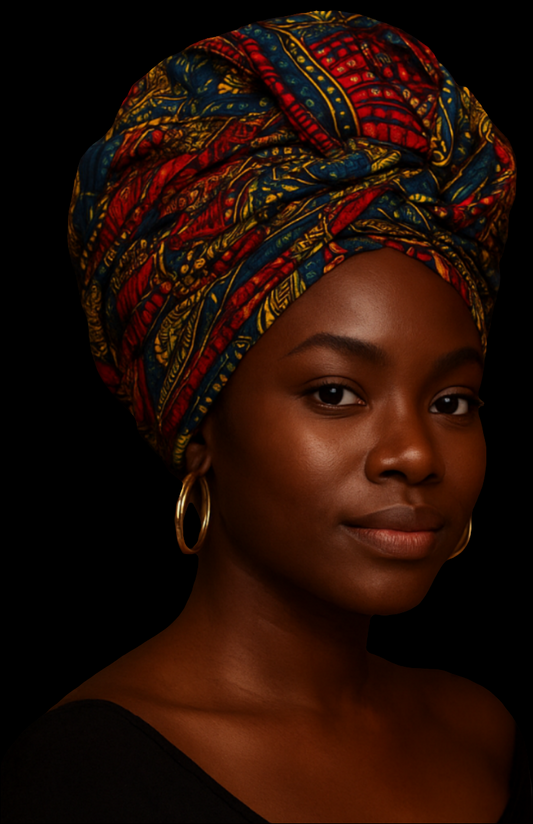 Classic Rectangular African Fabric Print Headwrap Headtie – 50×180 cm