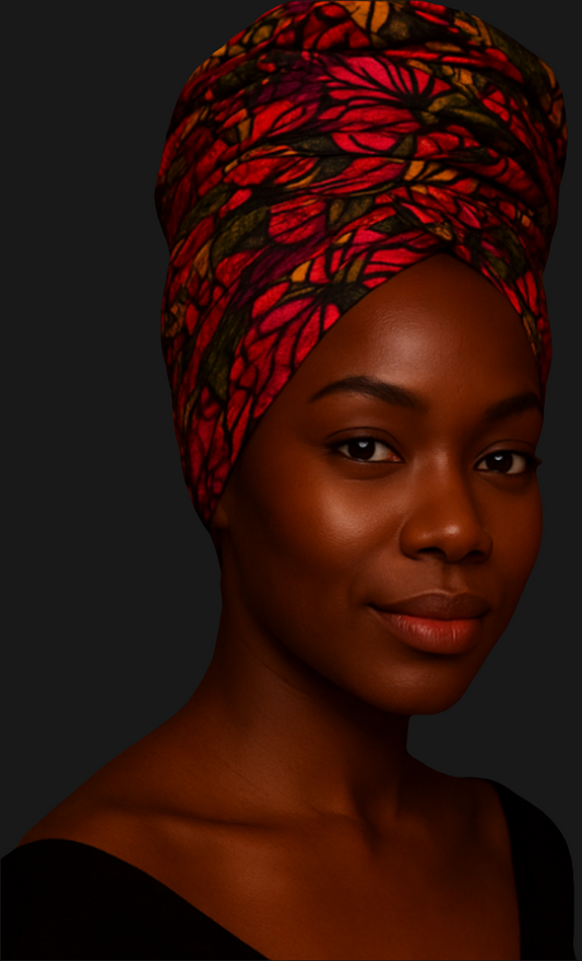 Large Rectangular African Fabric Print Headwrap Headtie – 60×200 cm