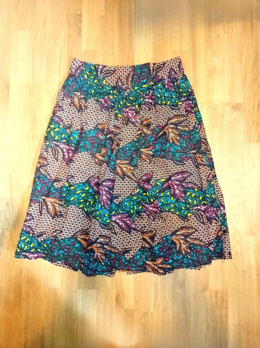 Akoma ''The Heart'' African Fabric Print Midi Skirt – Limited Edition