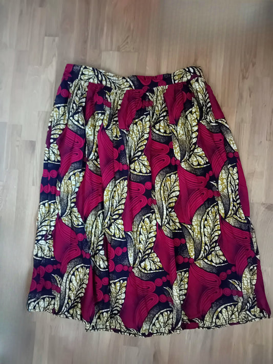 Yamatu "Beautiful Woman" African Fabric Print Midi Skirt – Limited Edition