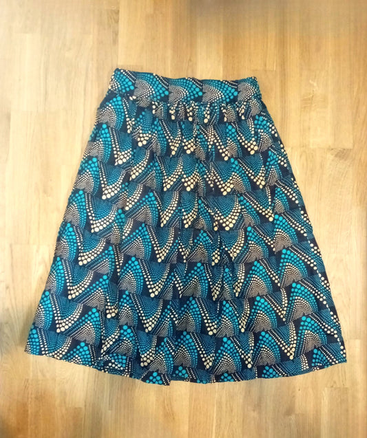 Sika ''Gold'' African Print Midi Skirt – Limited Edition