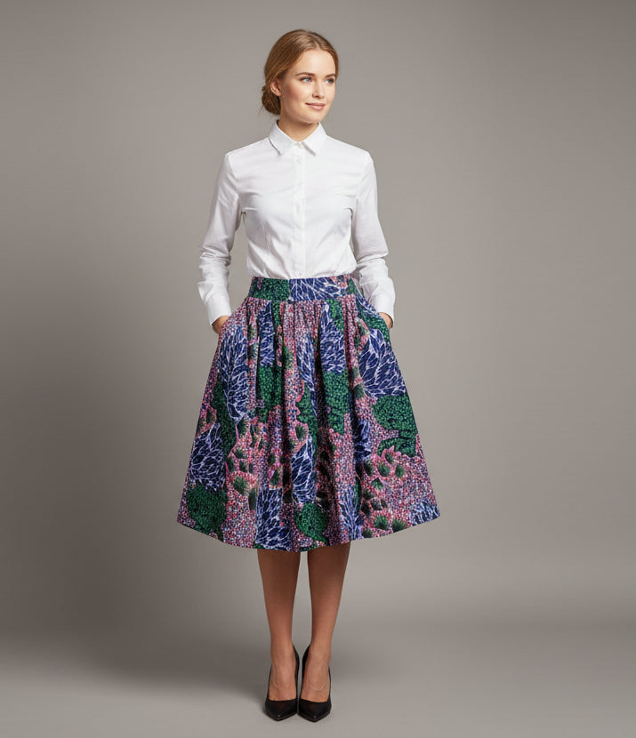 Tunda ''Sweet Thing'' African Fabric Print Midi Skirt – Limited Edition