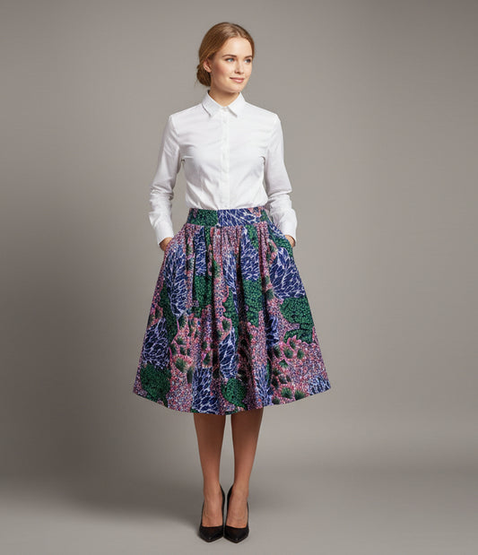 Tunda ''Sweet Thing'' African Fabric Print Midi Skirt – Limited Edition