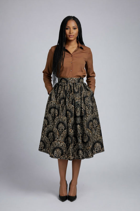 Ebele ''Compassion'' African Print Midi Skirt – Limited Edition