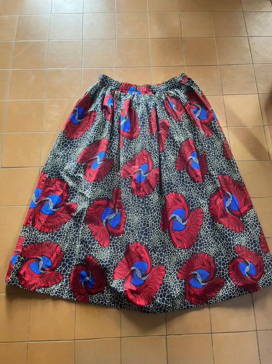 Owusu ''Strong-Willed'' African Fabric Print Midi Skirt – Limited Edition