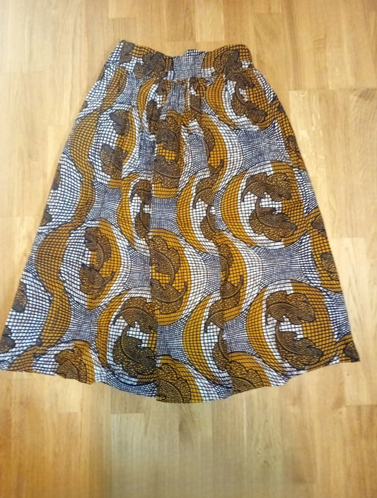 Candando ''Embracing'' African Fabric Print Midi Skirt – Limited Edition
