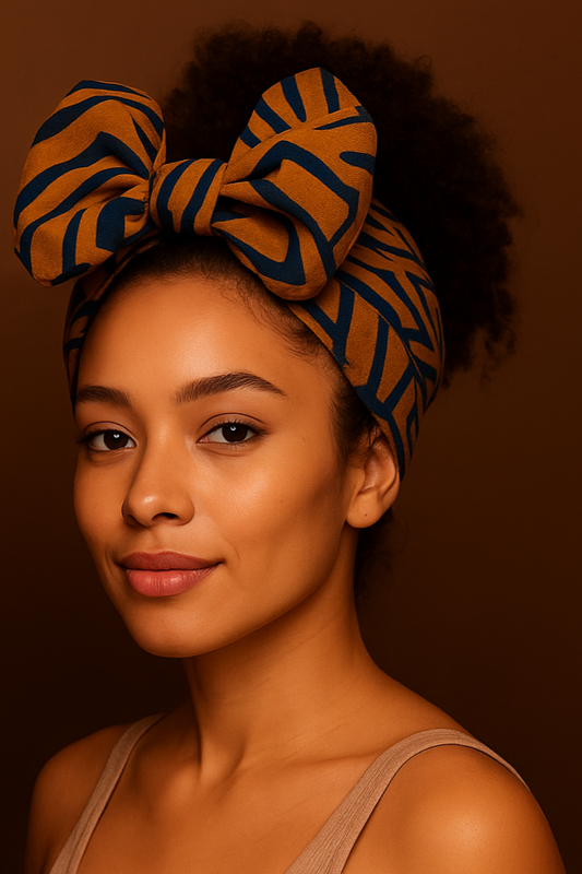 Mini Rectangular African Fabric Print Headwrap Headtie – 40×120 cm